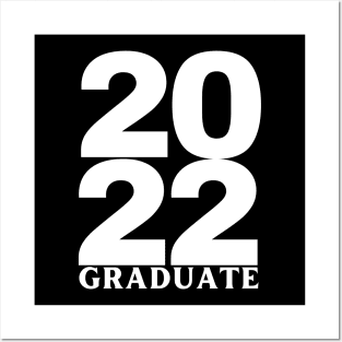 2022 Graduate. Simple Typography Black Graduation 2022 Design. Posters and Art